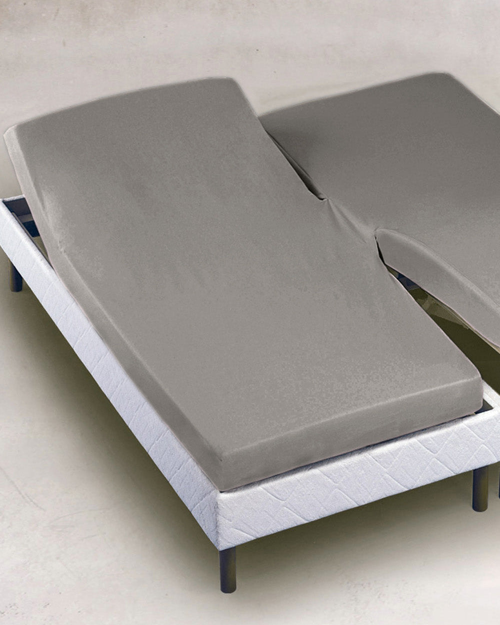 Gråt Percale Kuvertlagen H-split 65 cm