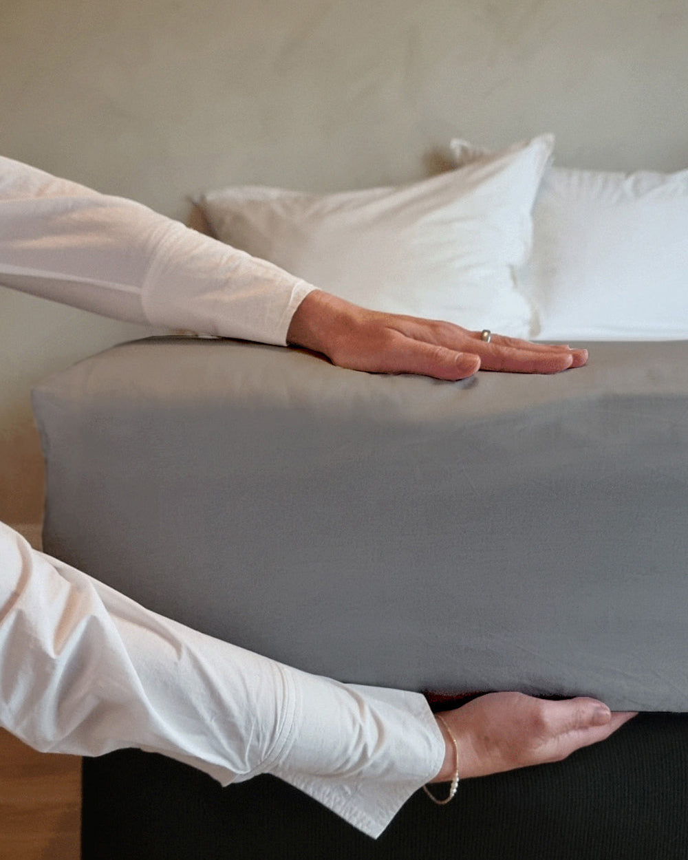 Gråt Percale Faconlagen